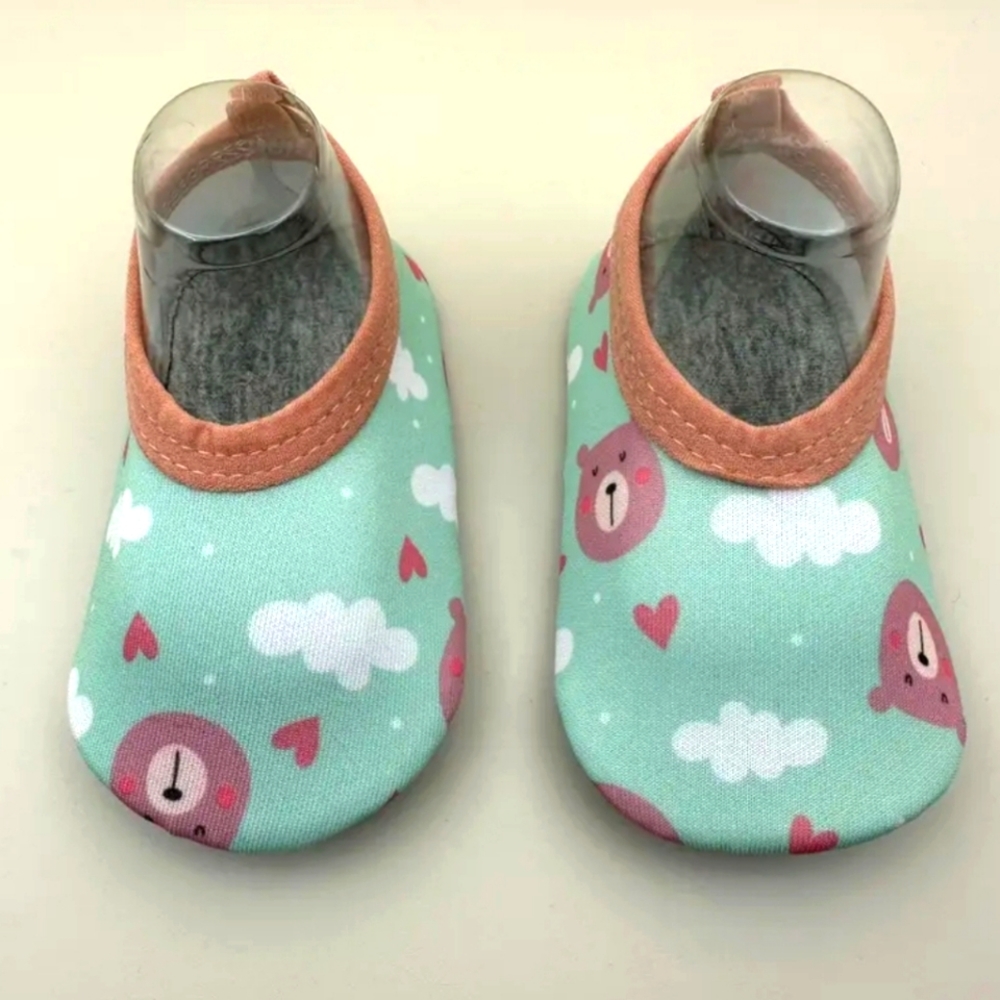 Baby Non-Slip Floor Socks-Light Green-Animal Print
